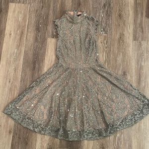 City Studio Silver skater dress